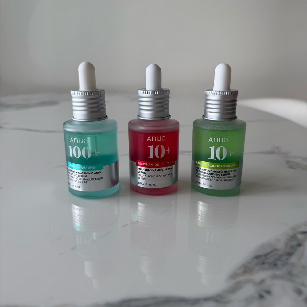 Anua serums set azelaic, niacinamide 10, hyaluronic acid